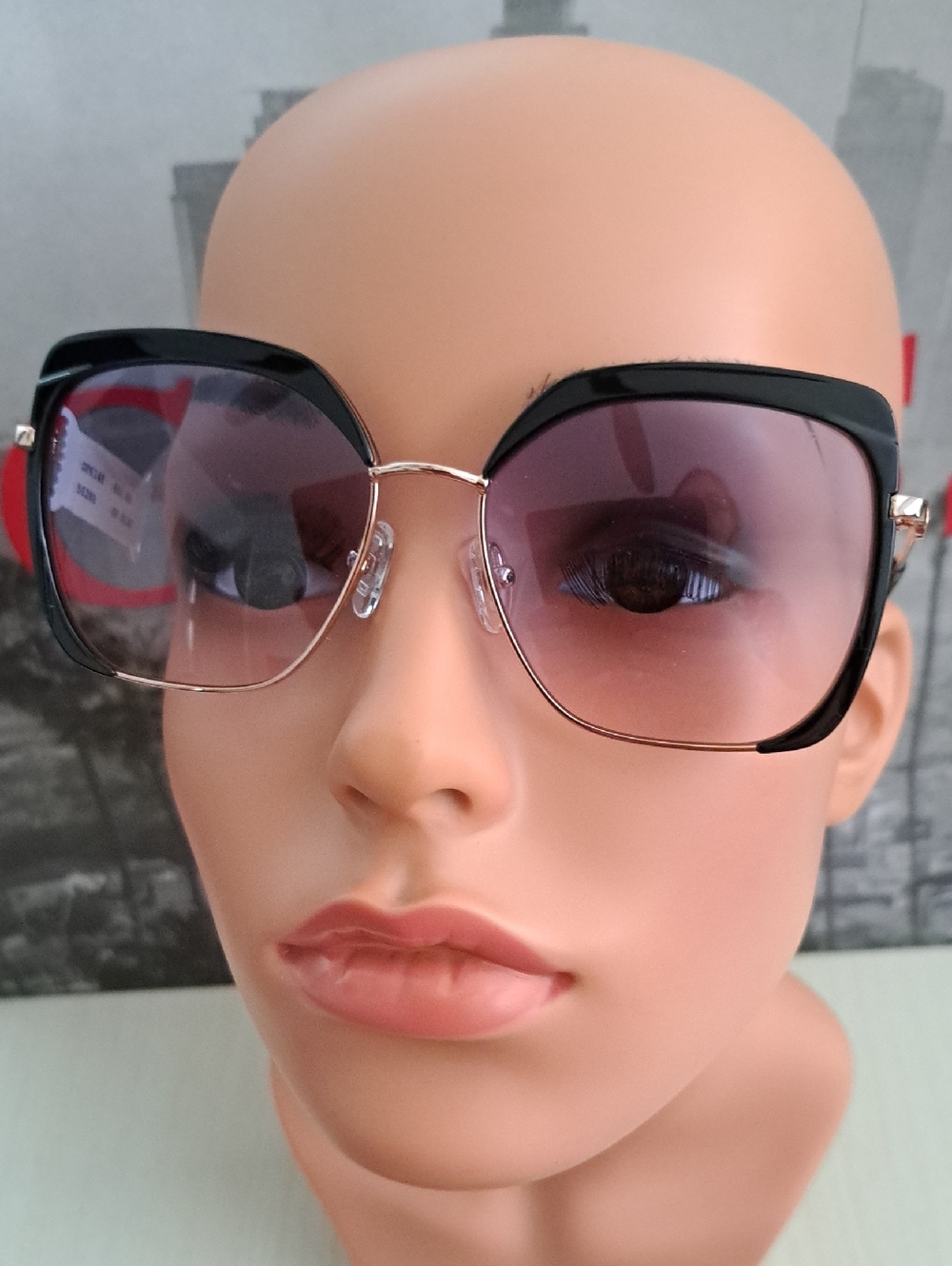 Guess Black Frame Sunglasses with Purple Gradient Lenses
